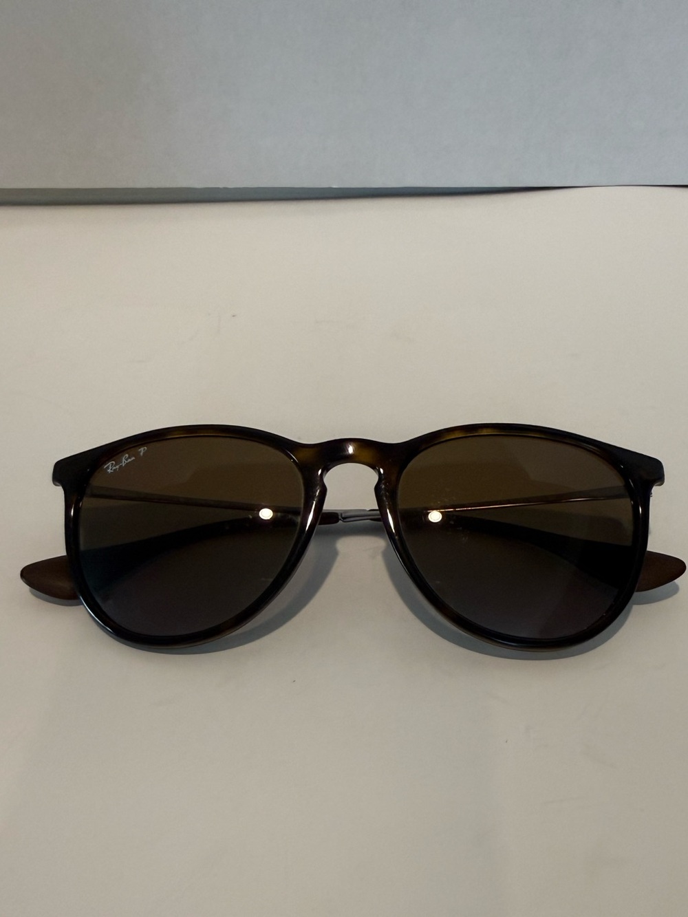 Polarized Ray-Ban Women's Tortoise Frame Sunglasses with Brown Lenses ‘Erika’